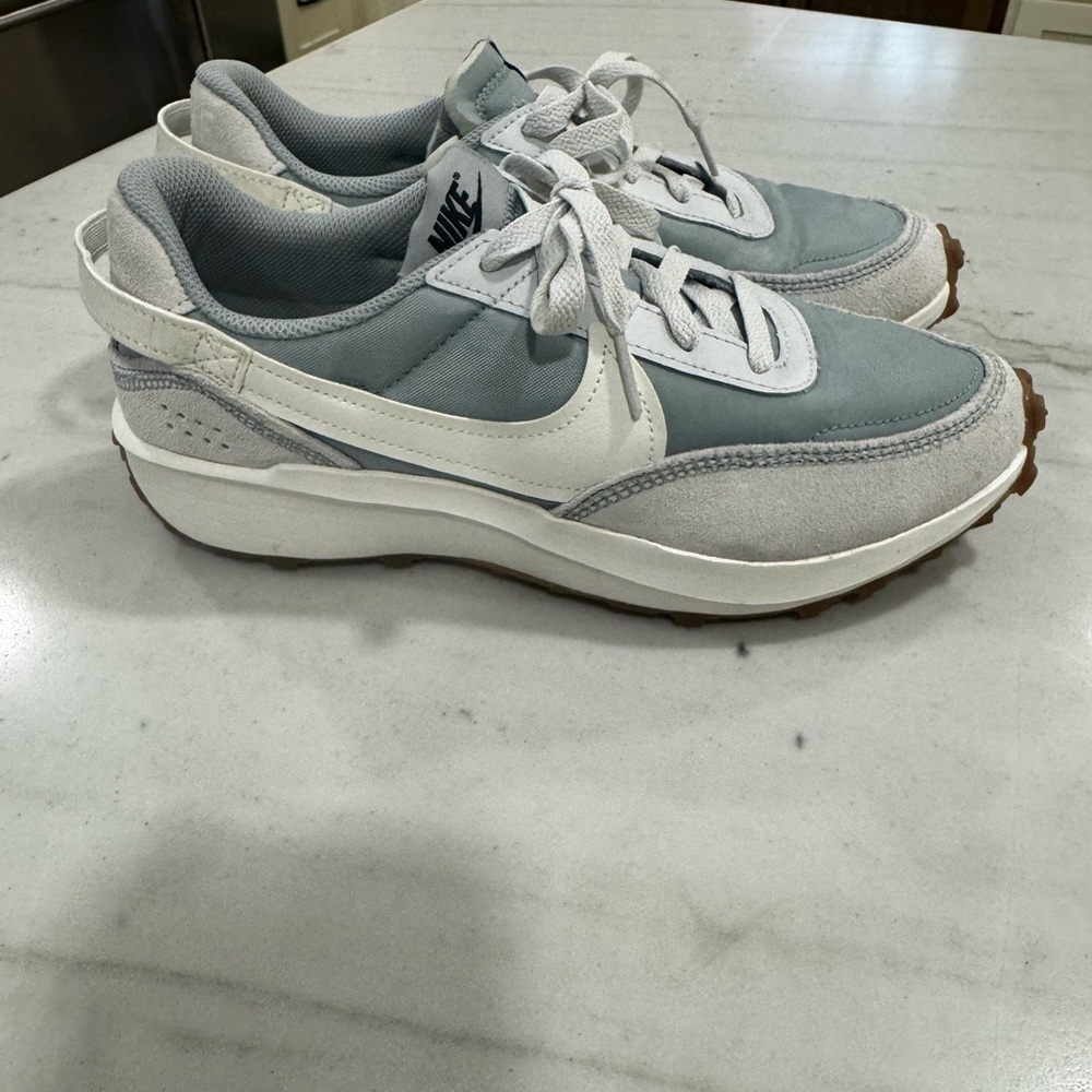 Nike Women’s Waffles Blue and White Shoes